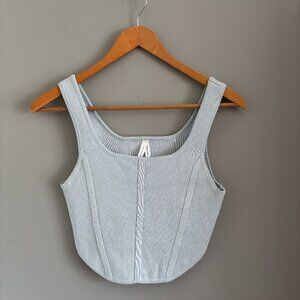 Ice Blue Corset Style Knit Top by Dreamers